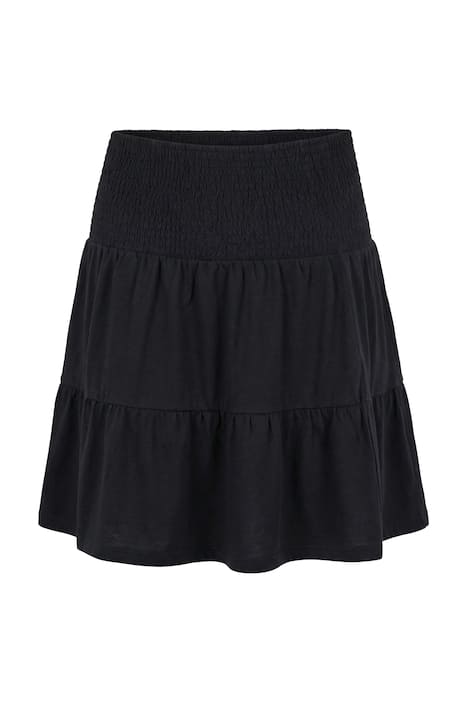 Žerzejová sukně, A střih, široký mačkaný pas