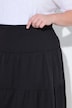Jersey rok, A-lijn, brede gerimpelde tailleband