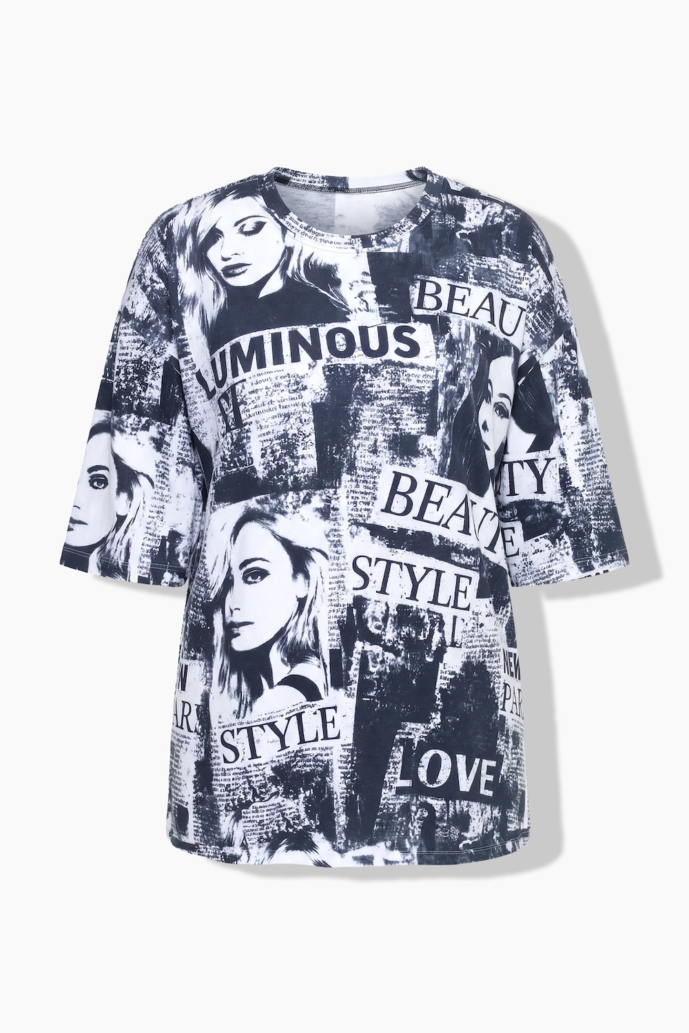Stora storlekar T-shirt, Dam, vit, storlek: 58/60, Bomull, Mia Moda