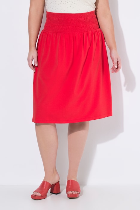 Jerseyrock, A-Linie, Midilänge, Elastik-Smokbund