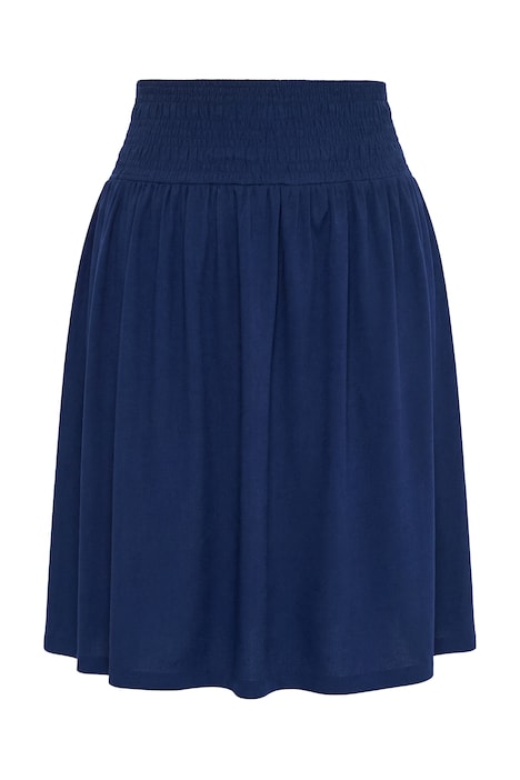 Žerzejová sukně, áčkový střih, midi délka, elastický řasený pas