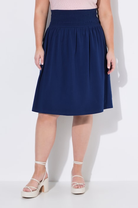 Jerseyrock, A-Linie, Midilänge, Elastik-Smokbund