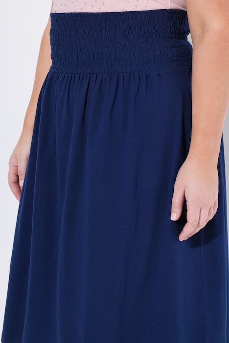 Jerseyrock, A-Linie, Midilänge, Elastik-Smokbund