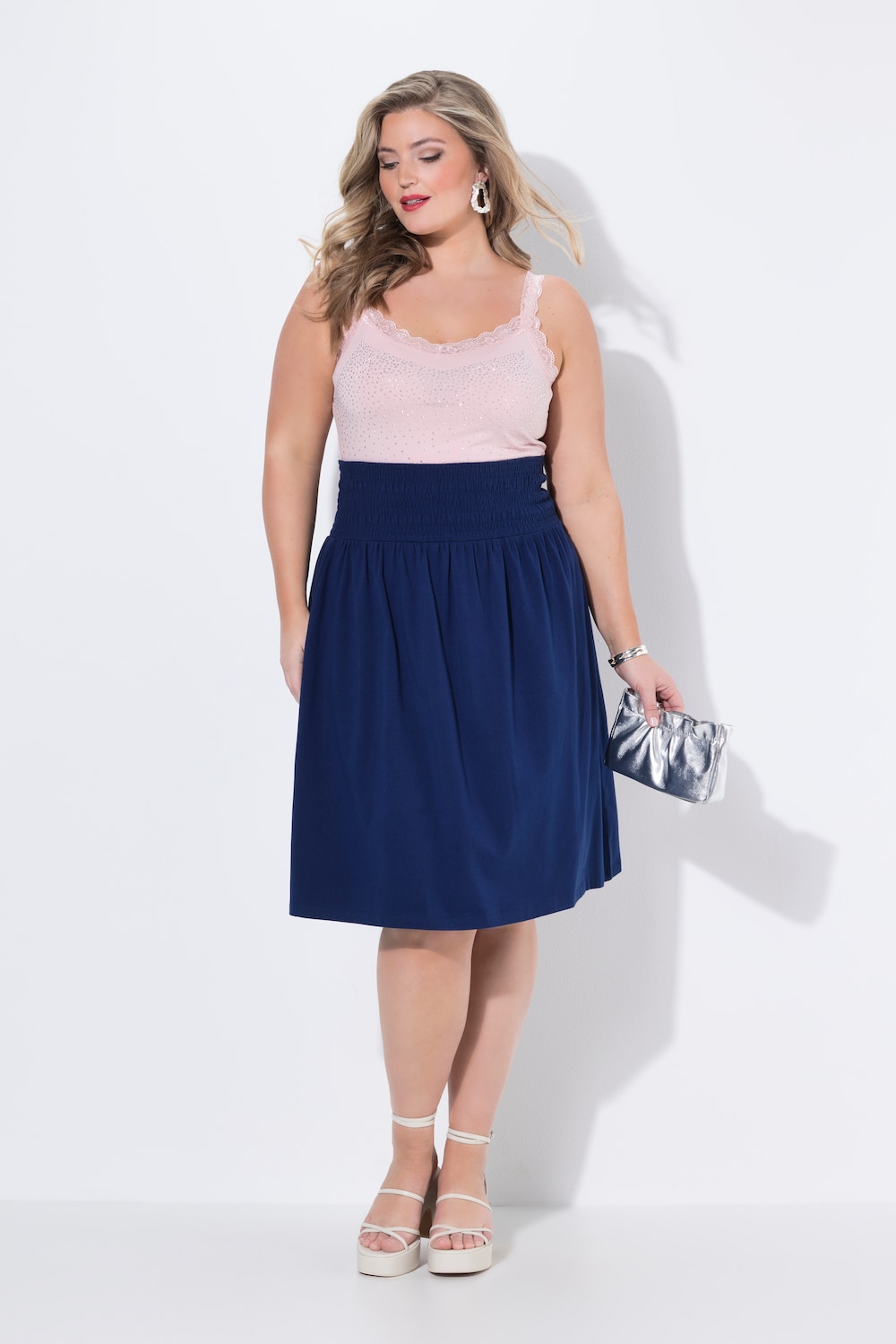 Jerseyrock, A-Linie, Midilänge, Elastik-Smokbund