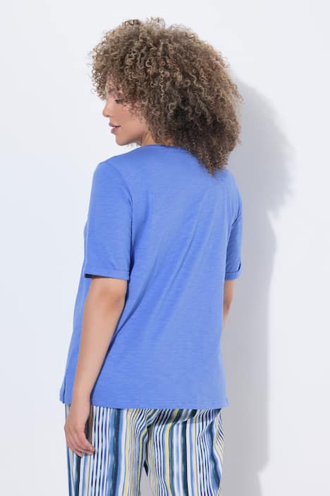 T-Shirt, Glitzersteinchen, Classic, Rundhals, Halbarm