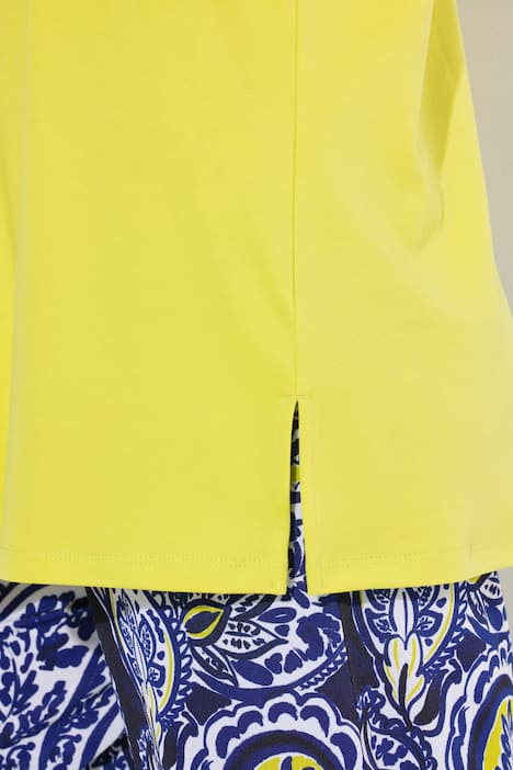 T-shirt, rhinsten, carré-udskæring, korte ærmer, pima-bomuld