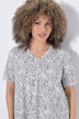 T-shirt, bloemen, puntzoom, V-hals, korte mouwen