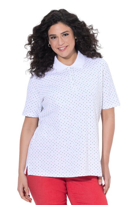 Polokošile, puntíky, polo límec, polodlouhý rukáv, bavlna Pima