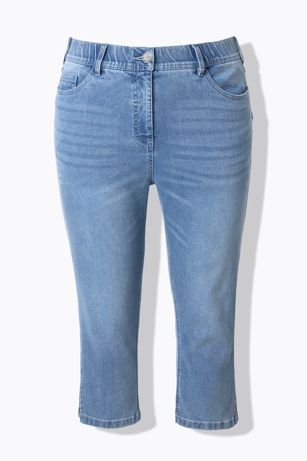 Stora storlekar Caprijeans Sarah, Dam, blå, storlek: 50, Bomull/Polyester/Viskos, Ulla Popken