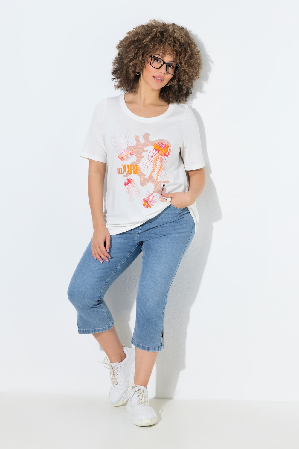 Jeanscapri Sarah, Wascheffekte, schmales Bein, Komfortbund