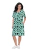 Žerzejové šaty, motiv se slunečníky, V výstřih, polodlouhý rukáv