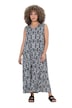 Maxi šaty, grafický potisk, V výstřih, bez rukávů