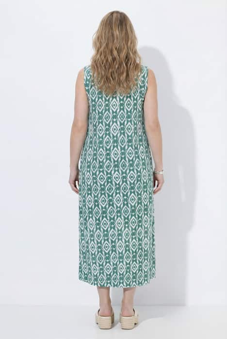 Maxikleid, grafischer Druck, V-Ausschnitt, ärmellos