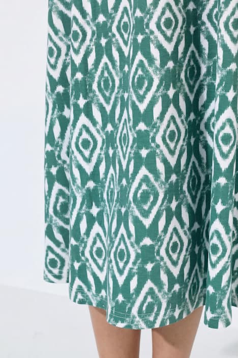 Maxikleid, grafischer Druck, V-Ausschnitt, ärmellos