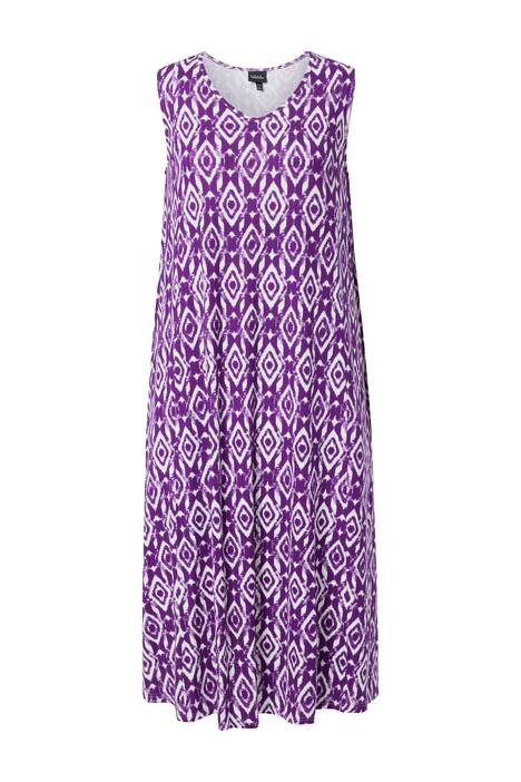 Maxi šaty, grafický potisk, V výstřih, bez rukávů