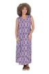 Maxi šaty, grafický potisk, V výstřih, bez rukávů