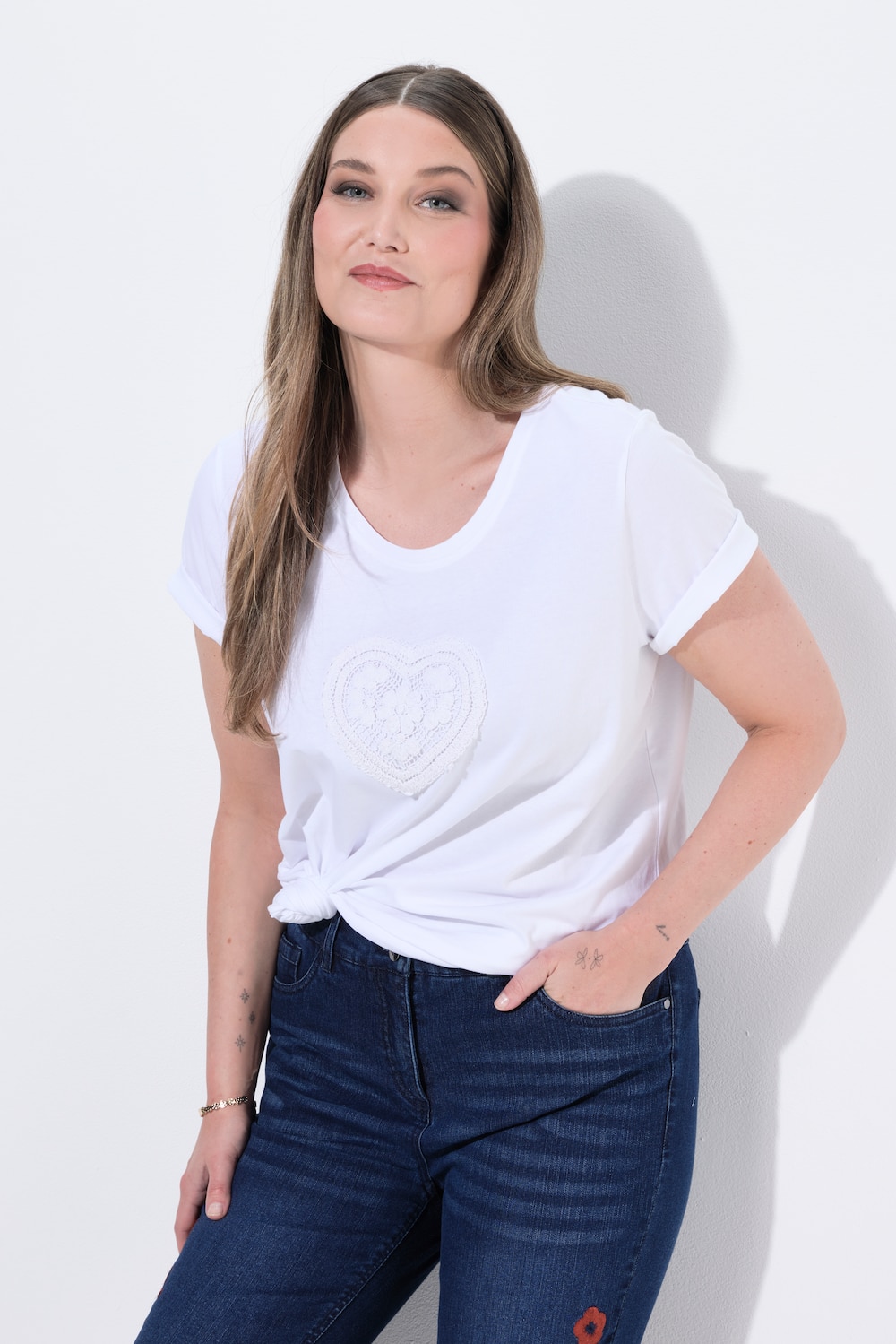 T-Shirt, Herz, Classic, Rundhals, Halbarm