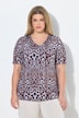 T-shirt au tombé fluide, motif léopard, manches courtes et décolleté en V, coupe Classic Fit