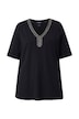 Tričko, áčkový střih, ozdobný V výstřih, polodlouhý rukáv