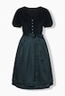 Dirndl, corduroy, hartvormige hals, korte pofmouw