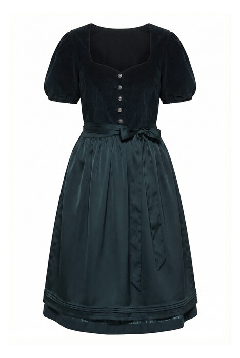 Dirndl, manšestr, srdcovitý výstřih, nabírané krátké rukávy