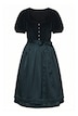 Dirndl, manšestr, srdcovitý výstřih, nabírané krátké rukávy