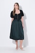 Dirndl, corduroy, hartvormige hals, korte pofmouw