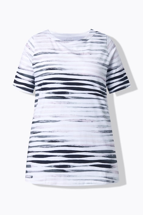 T-Shirt, Ziersteine, U-Boot-Ausschnitt, Halbarm, Pima Cotton