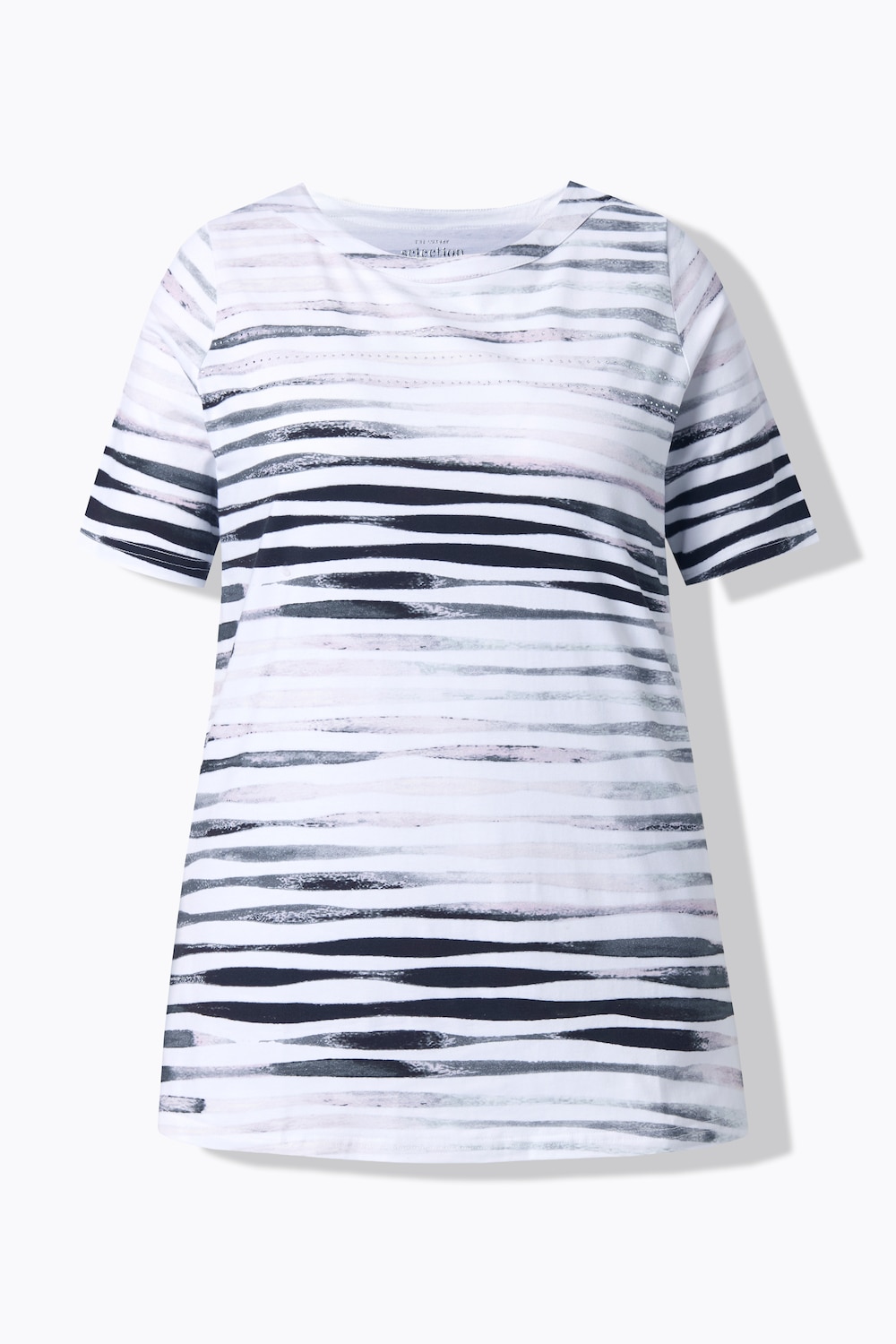 Stora storlekar T-shirt, Dam, svart, storlek: 46/48, Bomull, Ulla Popken