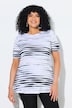 T-Shirt, Ziersteine, U-Boot-Ausschnitt, Halbarm, Pima Cotton