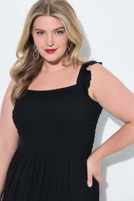 Midi-Smokkleid, ärmellose A-Linie, Lieblingsfarben