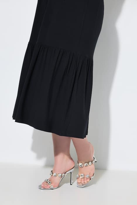 Midi-Smokkleid, ärmellose A-Linie, Lieblingsfarben