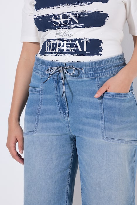 Bermuda Mary, wijde pijpen, elastische tailleband