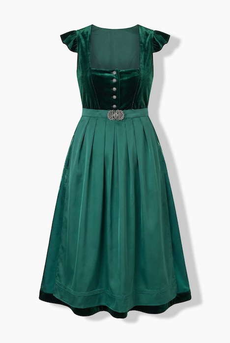 Samt-Dirndl, Carré-Ausschnitt, abnehmbare Flügelärmel