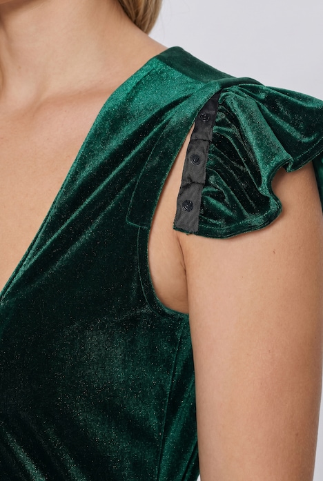 Samt-Dirndl, Carré-Ausschnitt, abnehmbare Flügelärmel