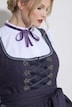 Leinenmix-Dirndl, Blüten, Carré-Ausschnitt, Schnürung