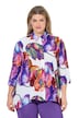 Halenka, akvarelový vzor, áčkový střih, košilový límec, 3/4 rukávy