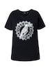Tričko, metalická zvířecí mandala, V výstřih, polodlouhý rukáv