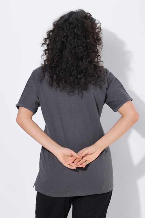 T-Shirt, Metallic-Tiermandala, V-Ausschnitt, Halbarm