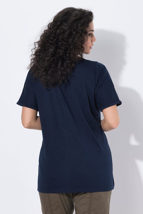 T-Shirt, Metallic-Tiermandala, V-Ausschnitt, Halbarm