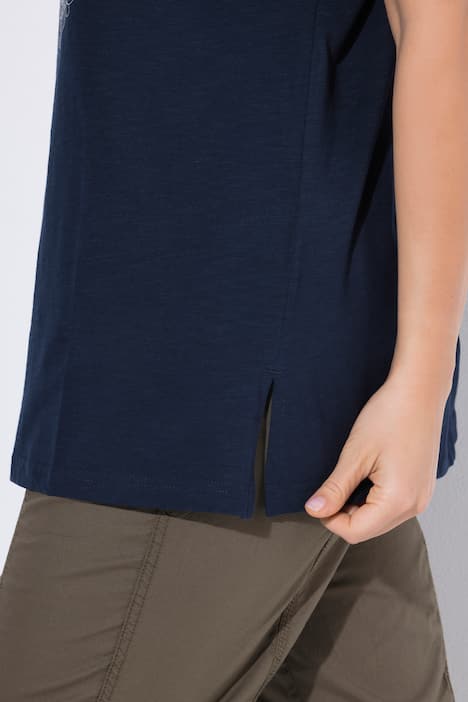 T-Shirt, Metallic-Tiermandala, V-Ausschnitt, Halbarm