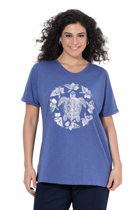 Tričko, metalická zvířecí mandala, V výstřih, polodlouhý rukáv