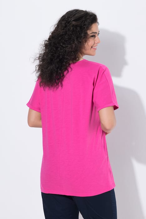 T-Shirt, Metallic-Tiermandala, V-Ausschnitt, Halbarm