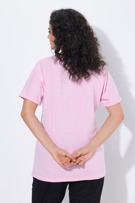 T-Shirt, Metallic-Tiermandala, V-Ausschnitt, Halbarm