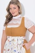 Dirndl van linnenmix, biezen, bloemen, carree hals