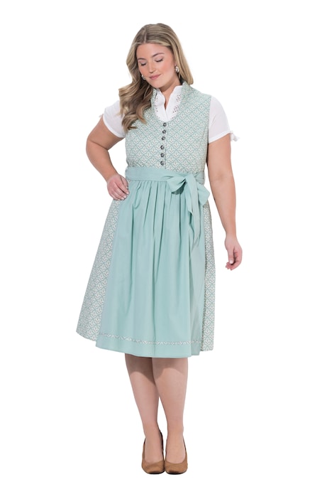 Dirndl, stojáček, V výstřih, žakár
