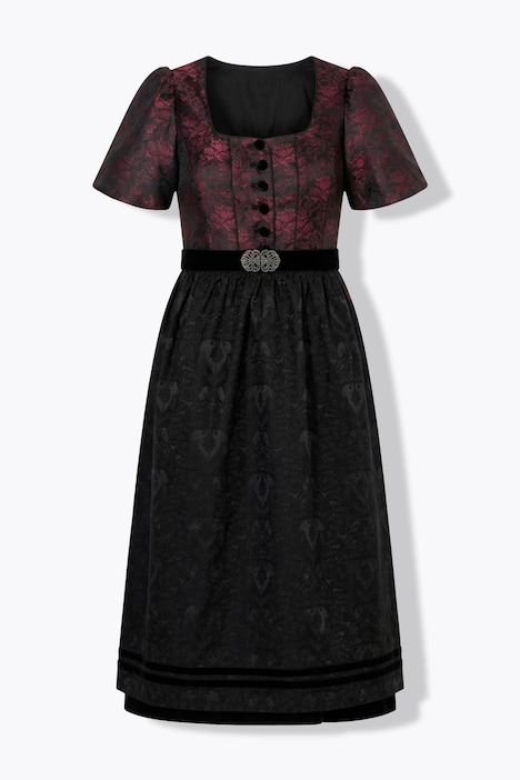 Dirndl, Jacquard, Carré-Ausschnitt, Puff-Halbarm