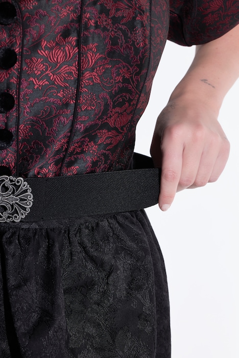Dirndl, Jacquard, Carré-Ausschnitt, Puff-Halbarm