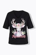 T-shirt, hert, klassiek, V-hals, korte mouw