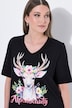 T-shirt, hert, klassiek, V-hals, korte mouw